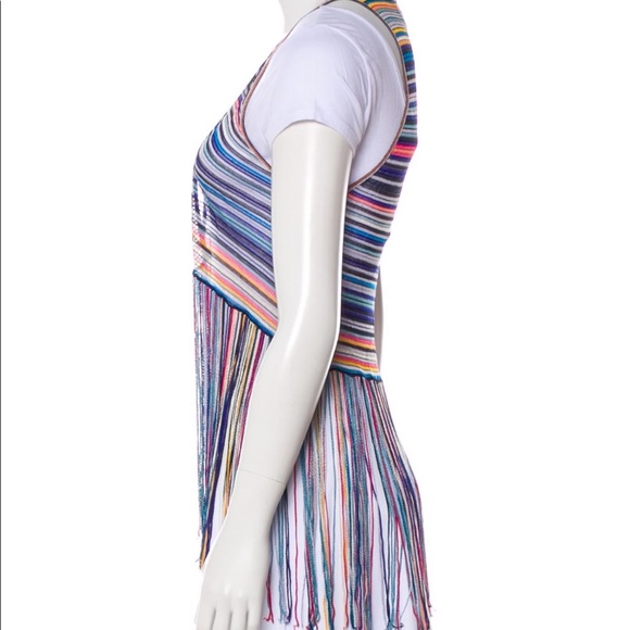 Missoni Striped Open Fringe Vest - Picture 2 of 3